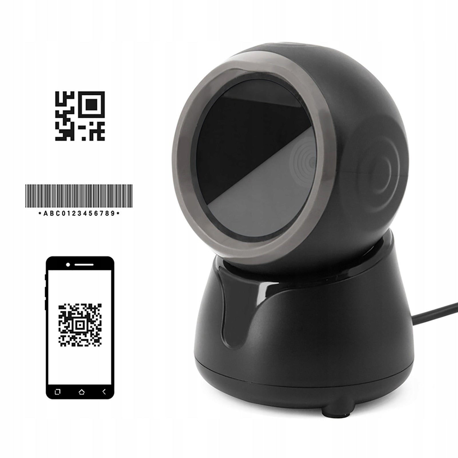 1D 2D QR Desktop Wired Barcode Scanner Fast Platform Without LG