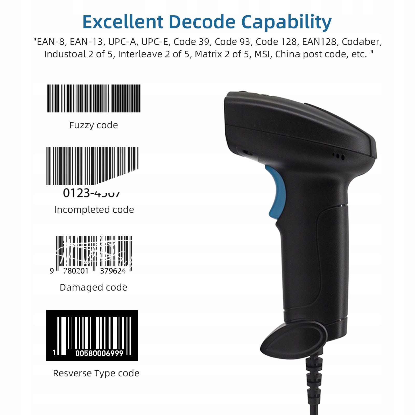 1D Barcode Scanner Portable Handheld Barcode Code URERAD B4 Printing technology other