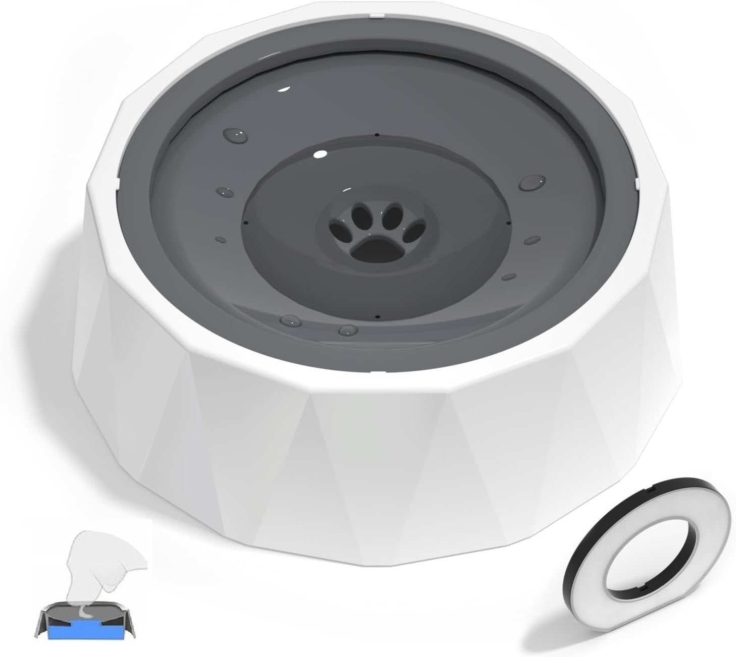 1L Anti-Splash Dog Bowl with Filter, Portable, Anti-Slip Diamond Manufacturer code Miska Diamond