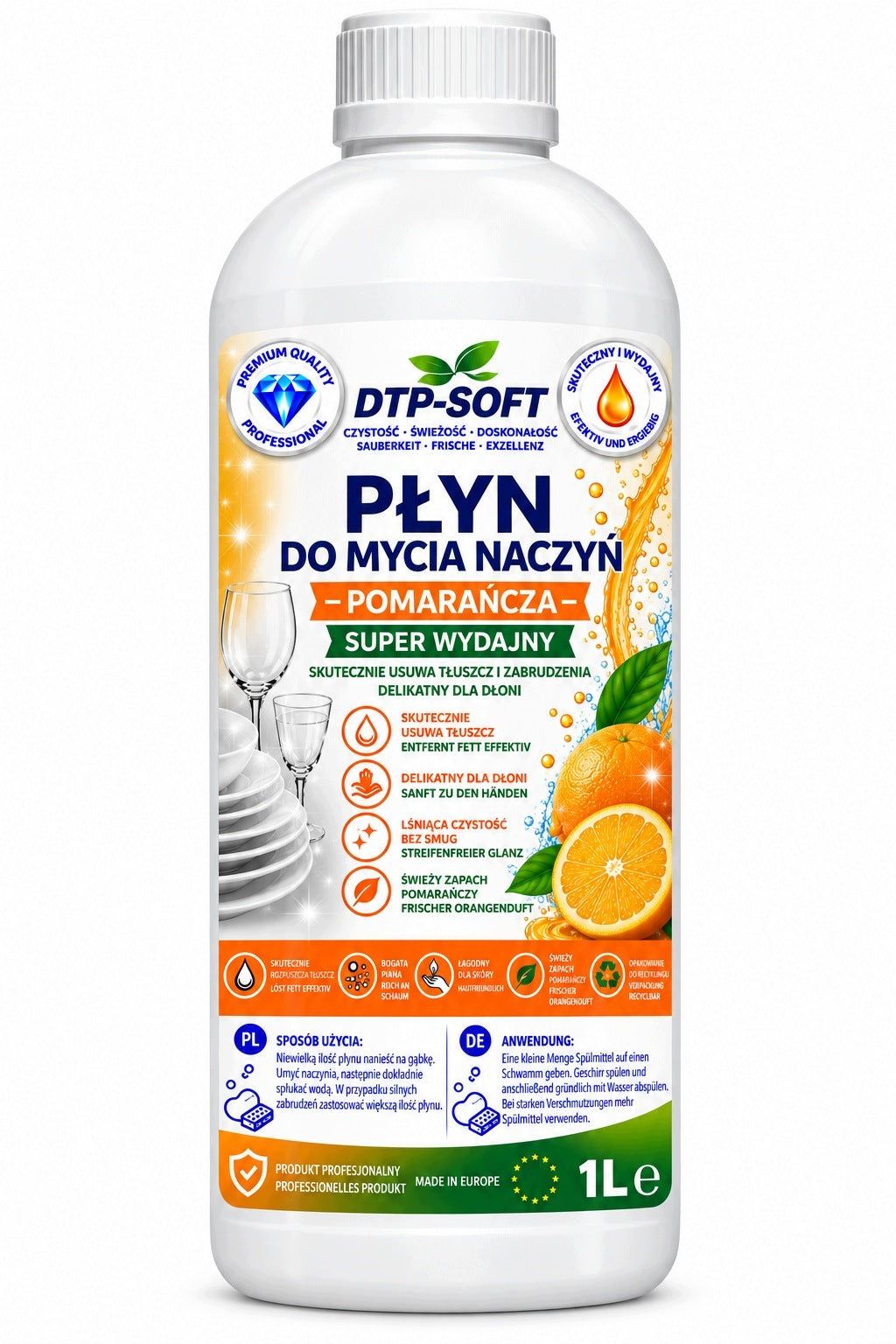 1L DISHWASHING LIQUID ORANGE - MODERN FORMULA 1 Liter PREMIUM