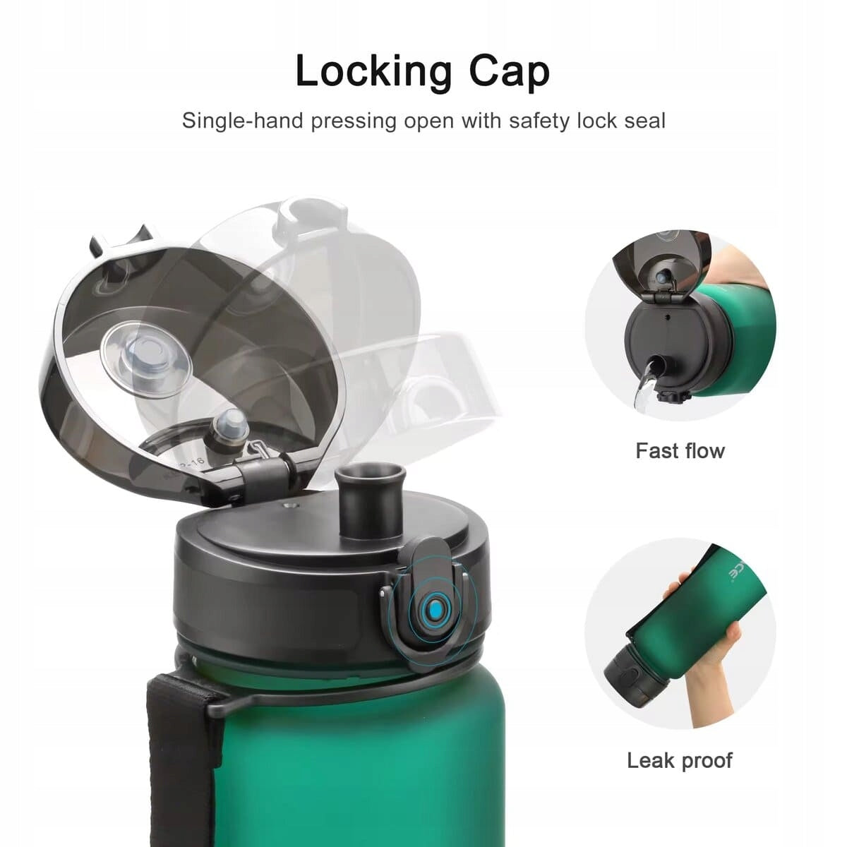 1L WATER BOTTLE WITH TRITAN MEASURING CUP FOR GYM FITNESS TRAINING Kind bottle