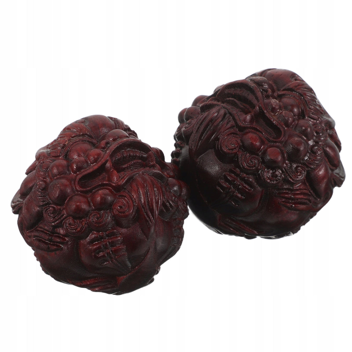 1PAIR CHINESE LION HAND MASSAGER WOODEN BALLS FOR STRESS RELIEF Brand no brand
