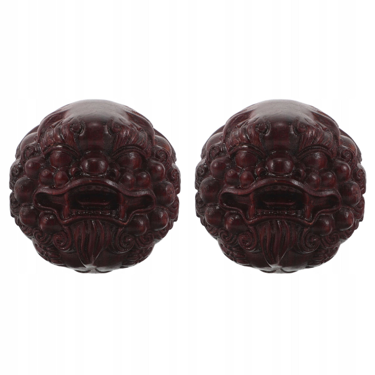 1PAIR CHINESE LION HAND MASSAGER WOODEN BALLS FOR STRESS RELIEF