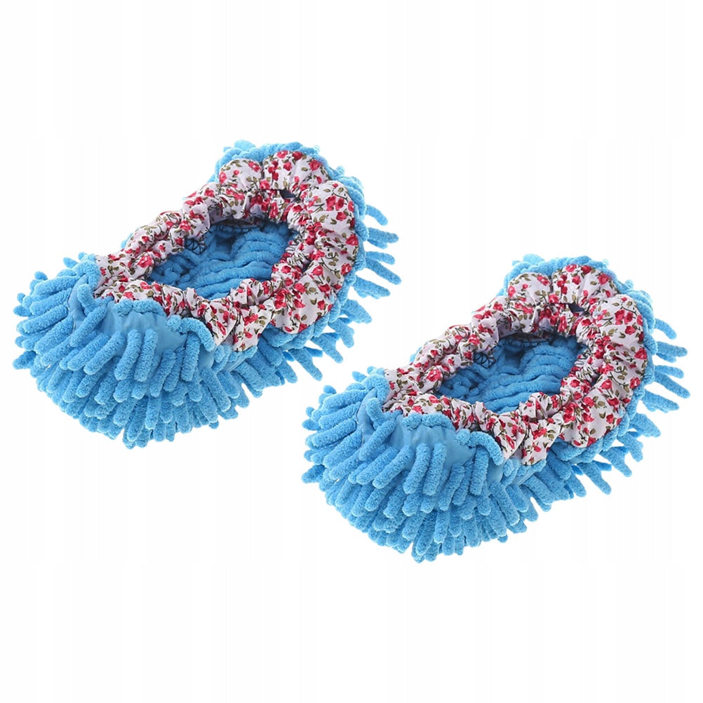 1PAIR COMFORTABLE BLUE MOP SLIPPERS CHENILLE DUST ABSORBING COVERS Manufacturer code 17805914
