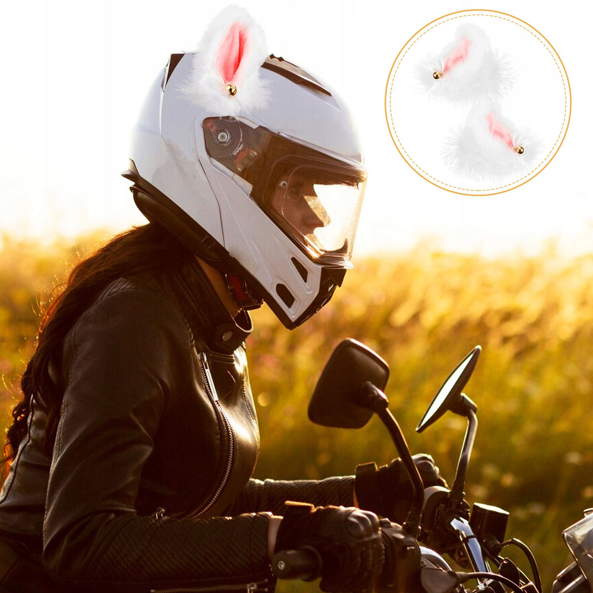 1PARA BIAŁE PLUSZOWE USZY NA MOTOCYKLOWY DLA KOBIET Manufacturer no brand