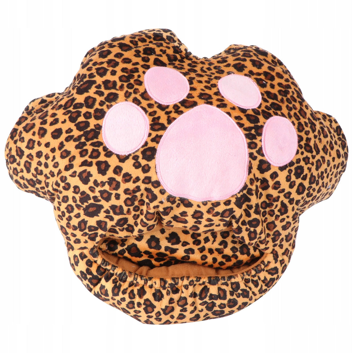 1PC LEOPARD USB HEATED FOOT WARMER PLUSH SLIPPERS WITH ANTI-SLIP SOLE Dominant color beige