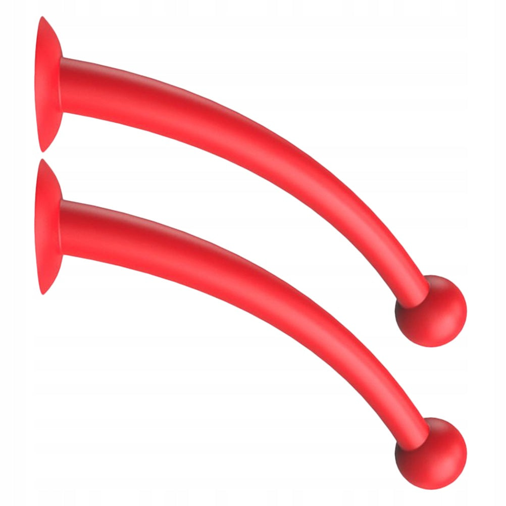 1Pair Red Silicone Tentacles Helmet Decoration with Suction Cups