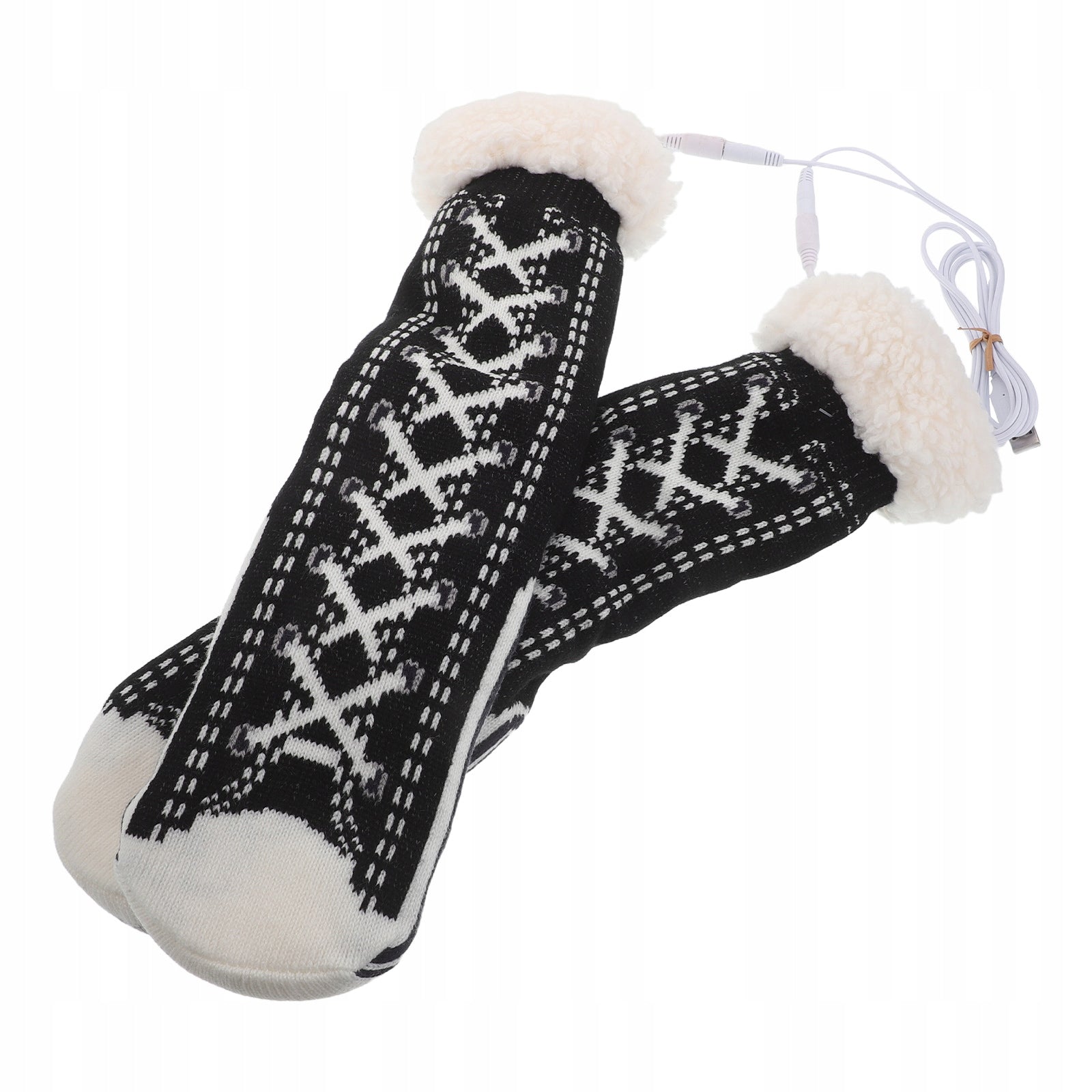 1Pair USB Foot Warmer Socks Soft Breathable Heat for Women