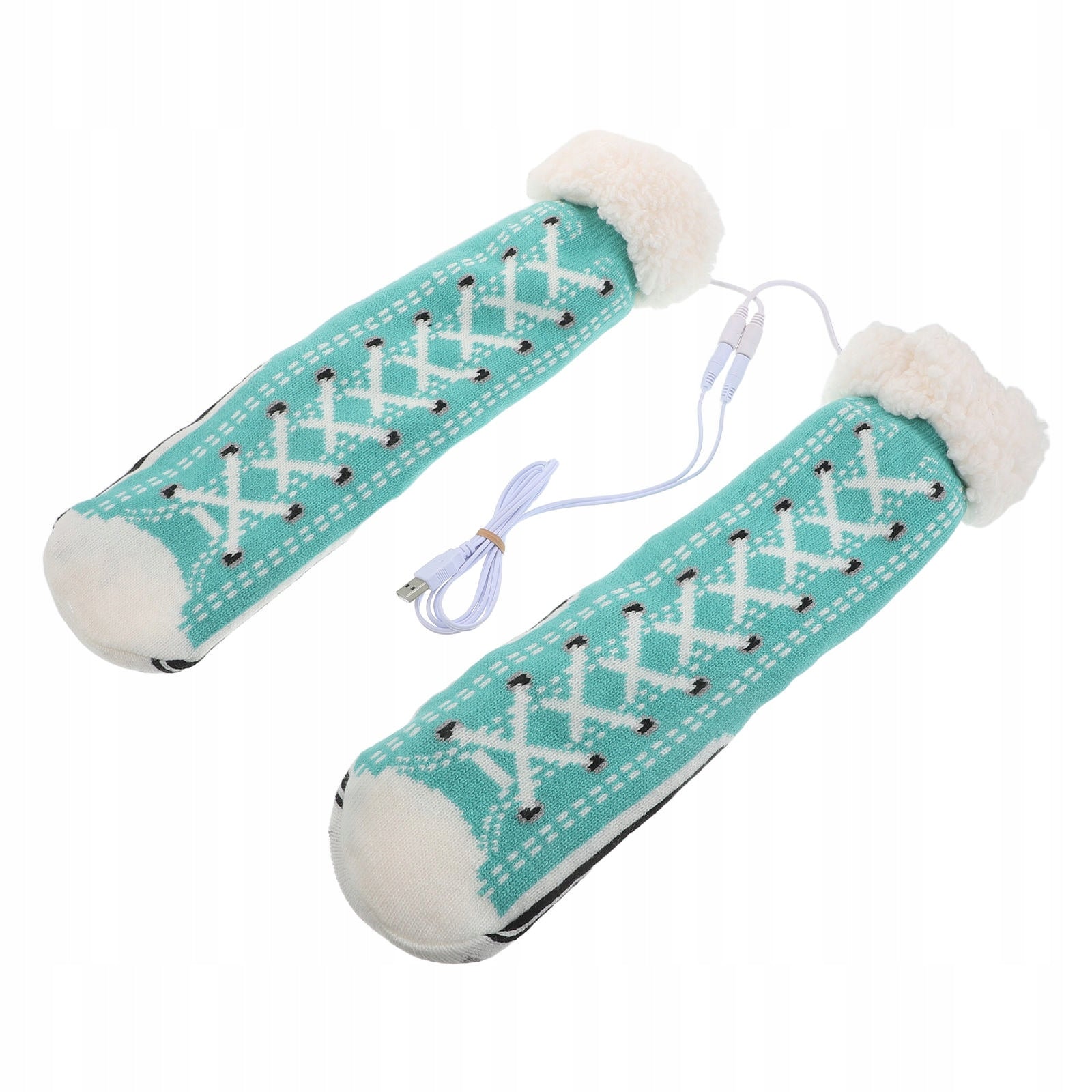 1Pair USB Powered Sky-Blue Electric Heated Socks for Women Comfort Medical device type accessories for a medical device or a product without an intended medical purpose