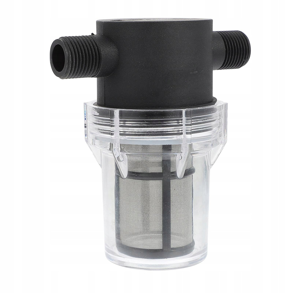 1Pc Black Inline Water Pump Strainer Rustproof Nylon Filter
