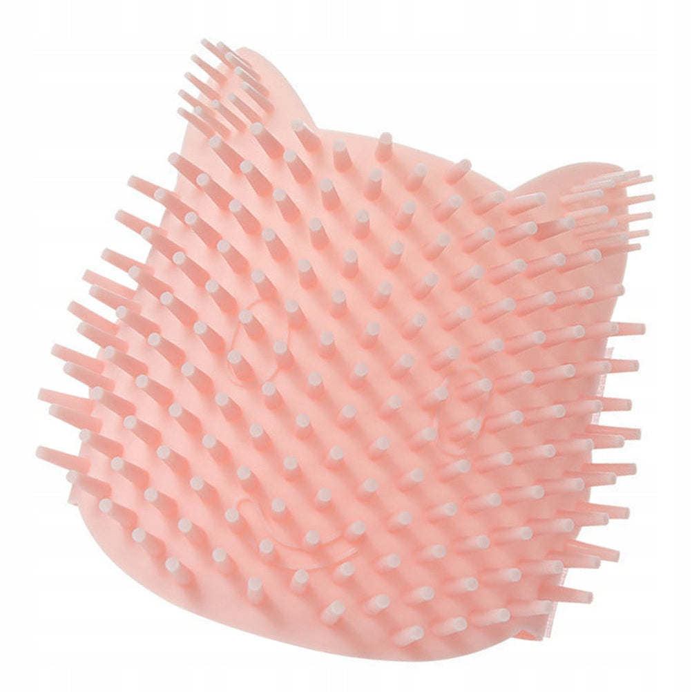 1Pc Silicone Pet Corner Grooming Brush with Massage Features
