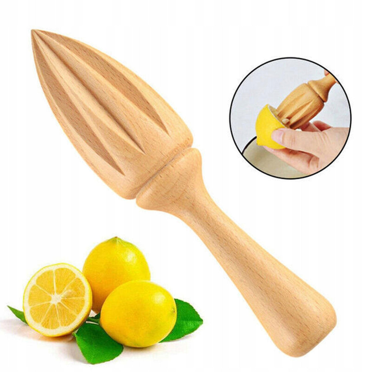 1Pcs Lemon Manual Juicer Wooden Squeezer Lemon Juice Hand Pressure Unique Dominant color other