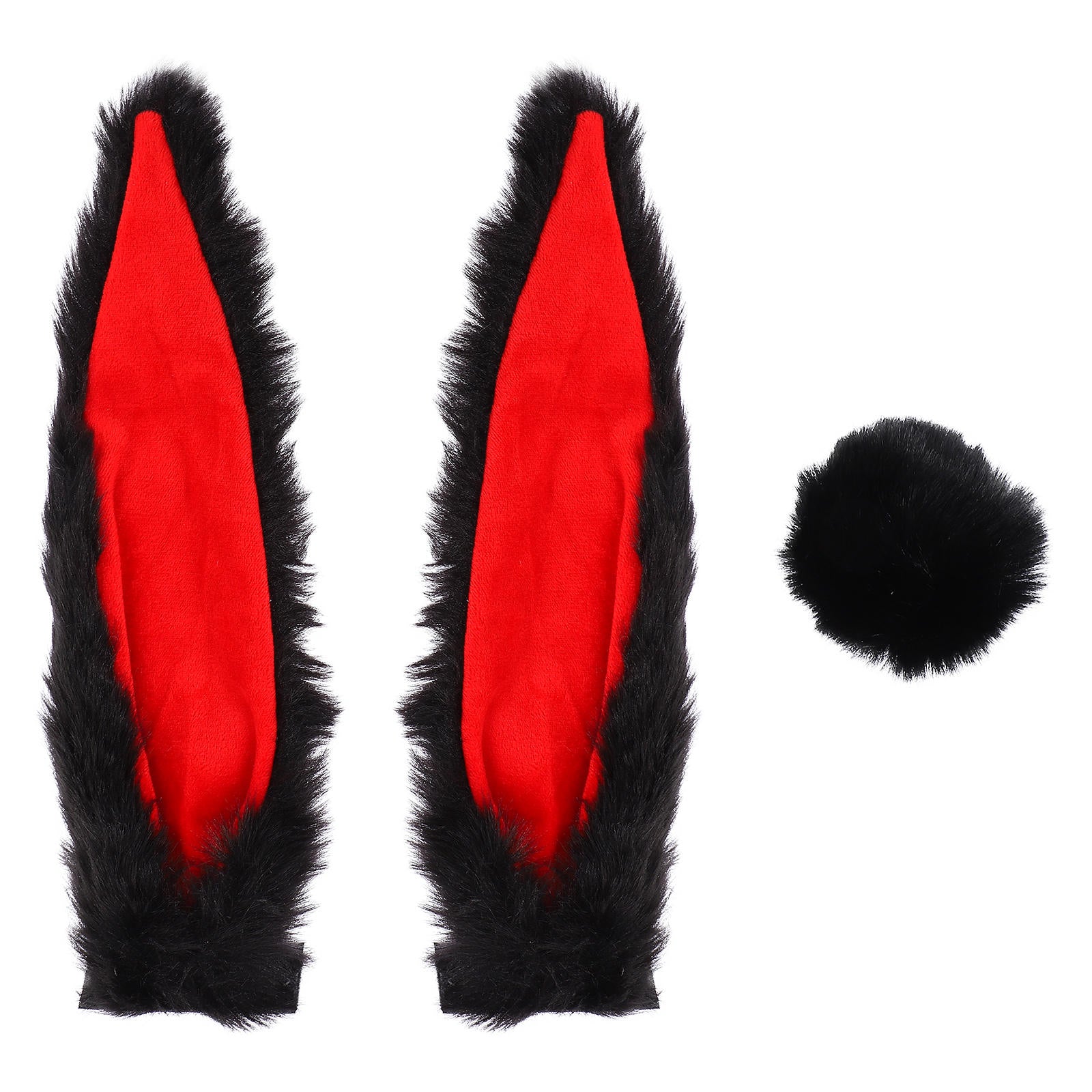 1SET BLACK HELMET ACCESSORIES PLUSH BUNNY EARS FOR SCOOTER