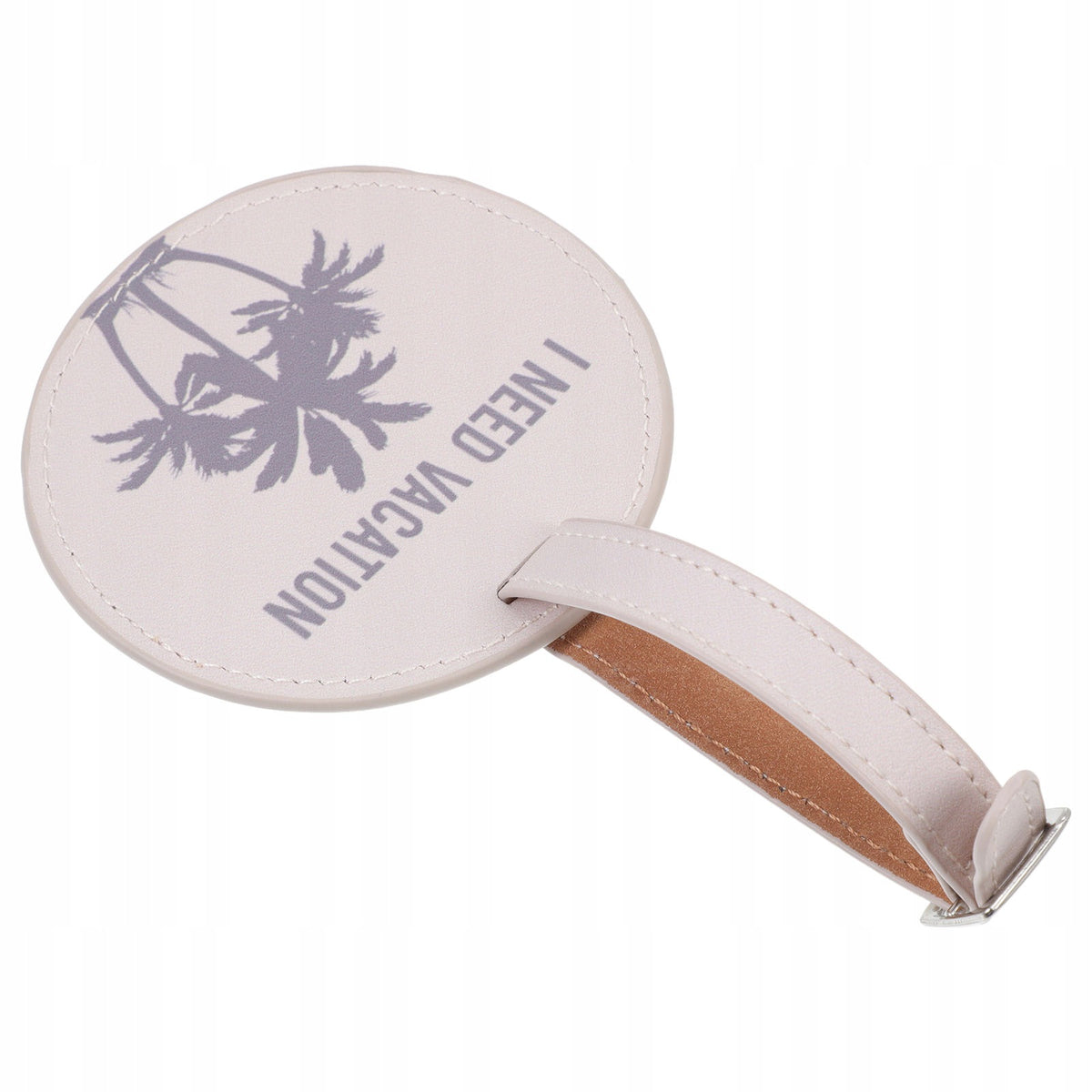 1SZT BEŻOWA ZAWIESZKA NA WALIZKĘ Z MATERIAŁU PU Color beige