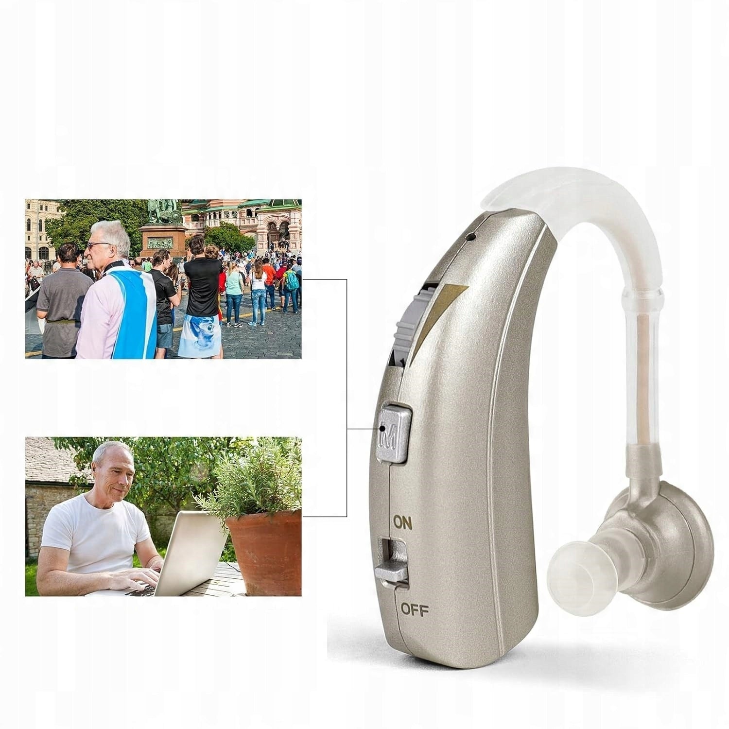 1SZT CYFROWY WZMACNIACZ SŁUCHU Z ŁADOWANIEM USB DLA SENIORÓW Medical device no