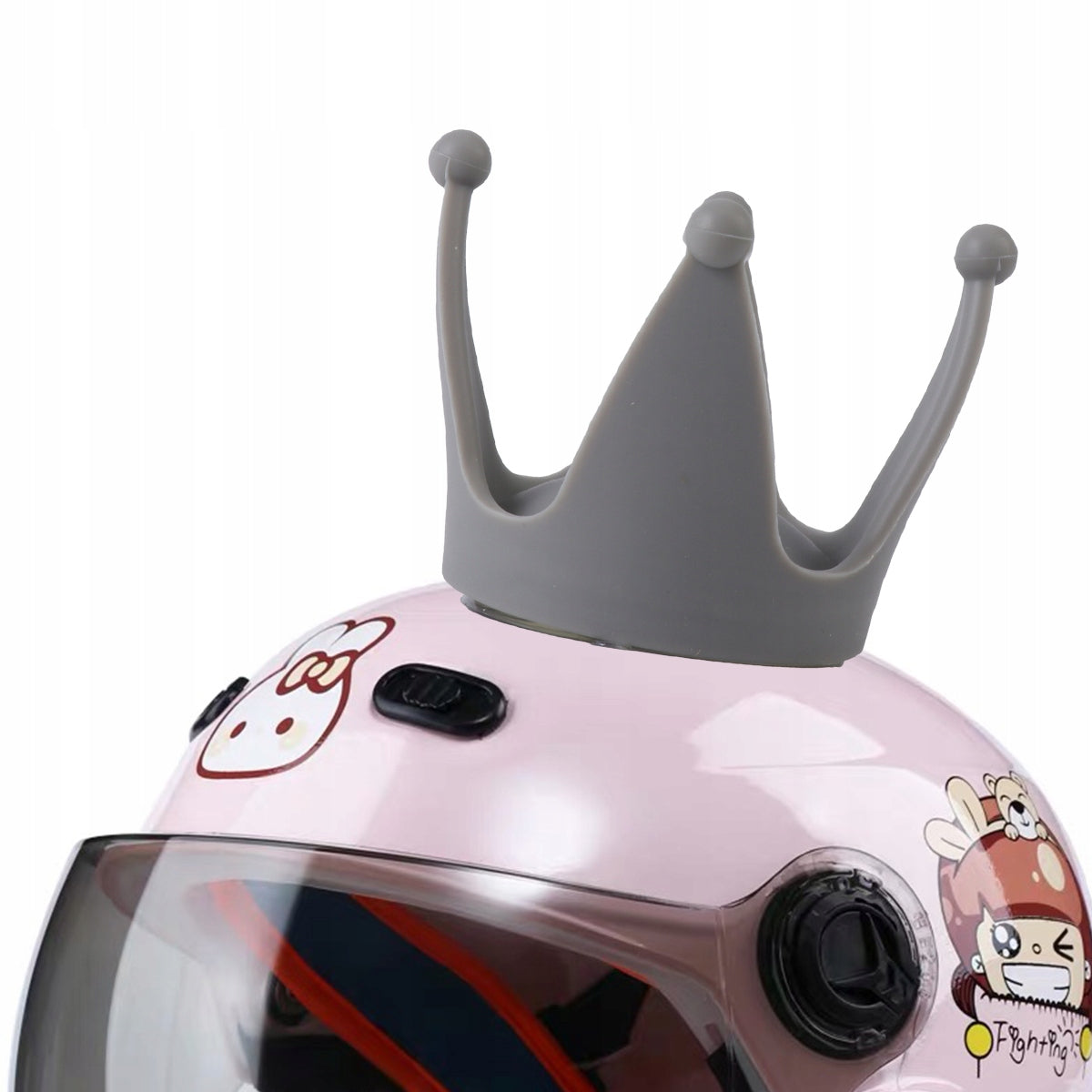 1SZT SILICONE HORNS KORONA DEKORACYJNA NA KASK SZARA Color gray