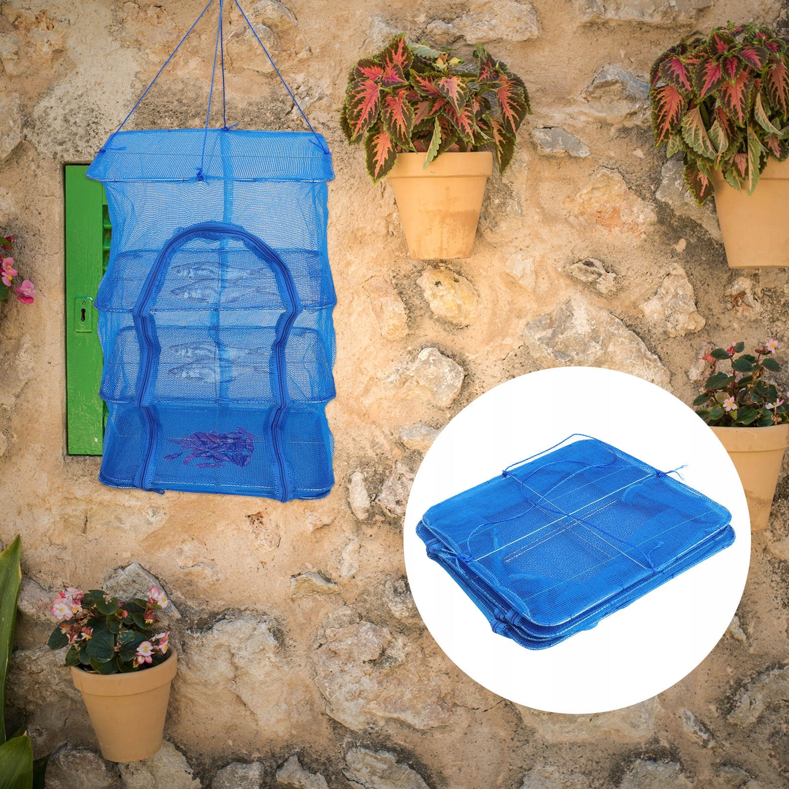 1SZT SKŁADANA NIEBIESKA SUSZARKA SIATKOWA NA ZIOŁA I RYBY Manufacturer code 10115833