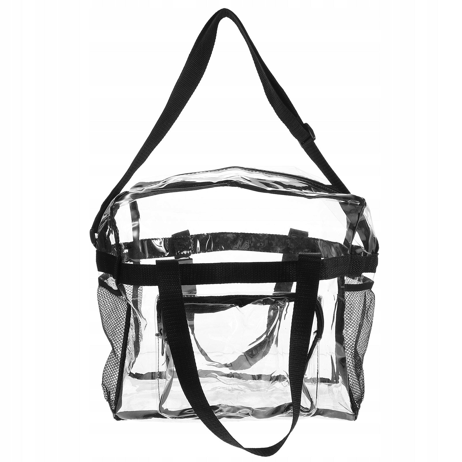 1SZT TRANSPARENTNA TORBA NA RAMIĘ PVC Z MODNYM PASKIEM Brand no brand