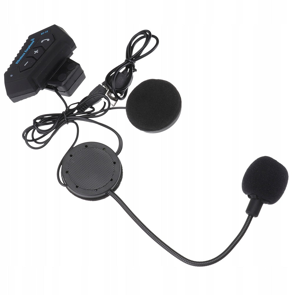 1Set Black Wireless Motorcycle Helmet Headset with Stable 5.0 Audio Manufacturer no brand