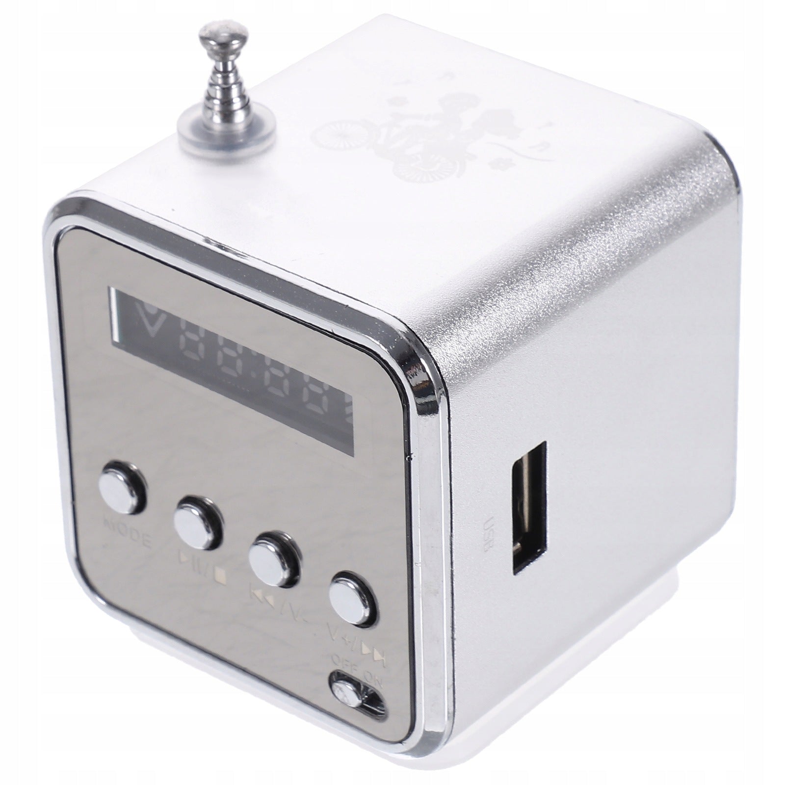 1Set Silver Portable Bluetooth Mini Speaker Retro Design for Home Brand no brand