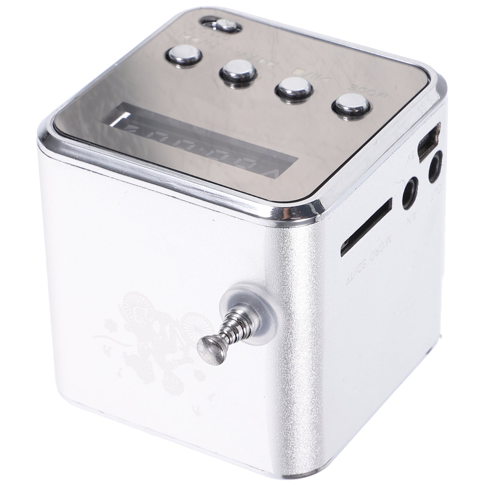 1Set Silver Portable Bluetooth Mini Speaker Retro Design for Home