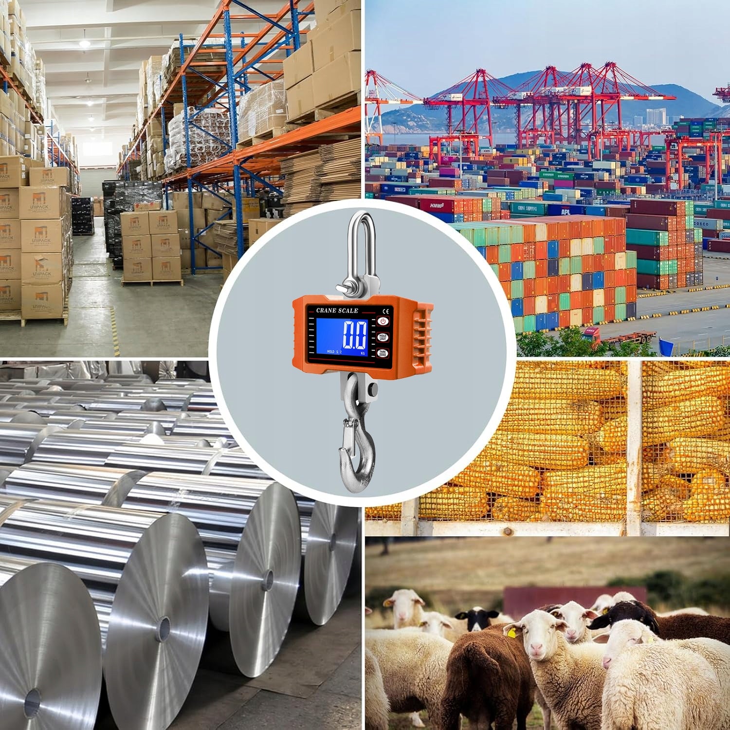 1T CRANE HOOK SCALE 1000KG WAREHOUSE ELECTRONIC HANGING AGRICULTURAL EAN (GTIN) 6930773271823
