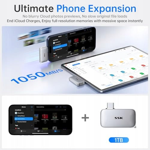 1TB PORTABLE USB C 1050MBPS SSD FOR 4K PRORES STEEL DEVELOPERS Model SWC5908201490468