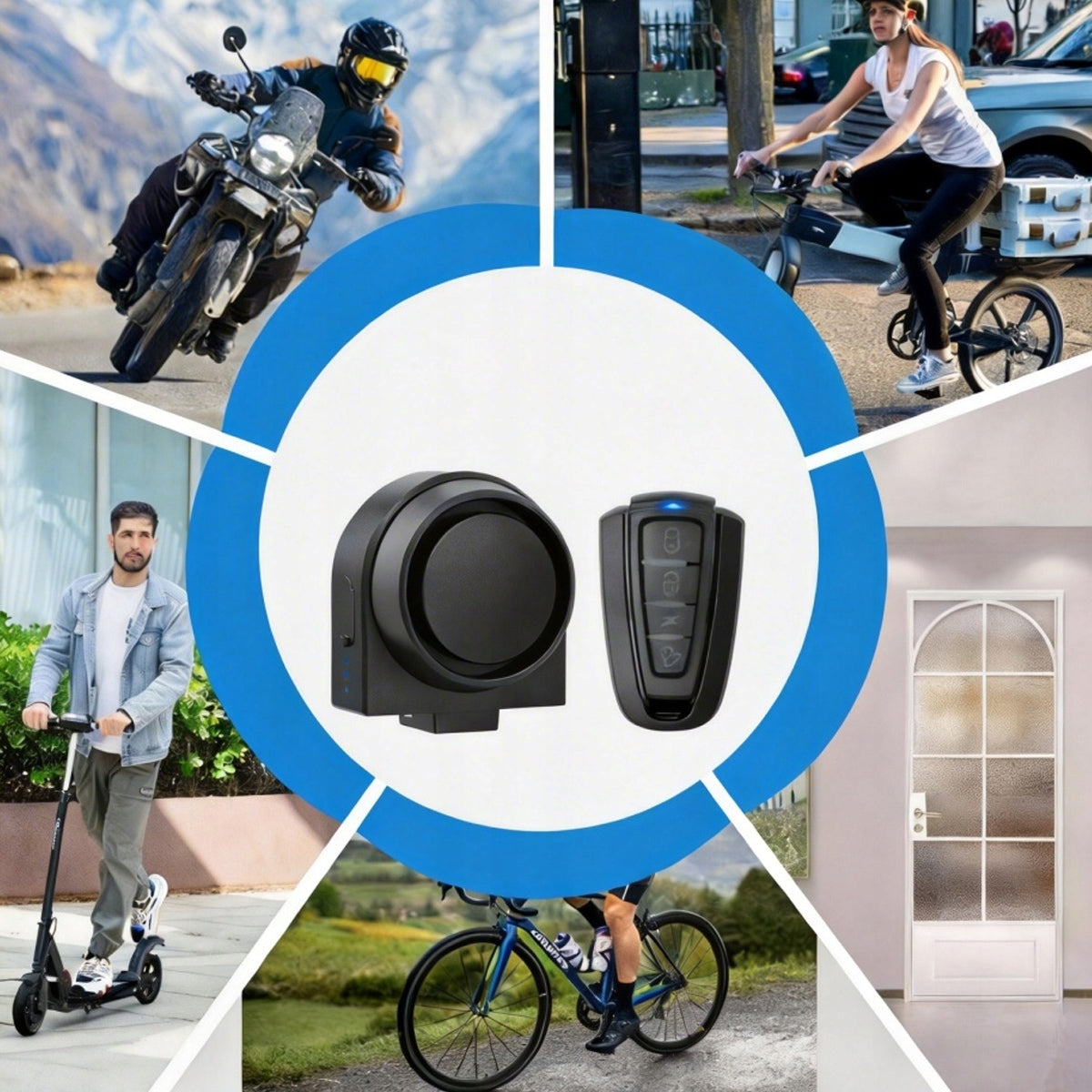 1X Bicycle Alarm Anti-theft Scooter Motor Lock Loud with Remote Control Kind alarm