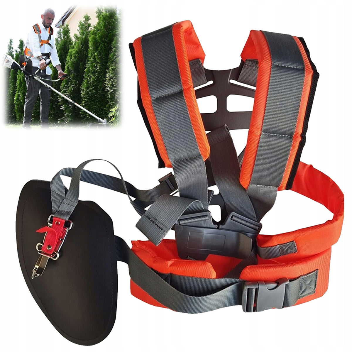 1X SOLIDE HARNESS FOR COMBUSTION SCYTHE CARRIER BELTS HARNESS STIHL HUSQVARNA DEMON