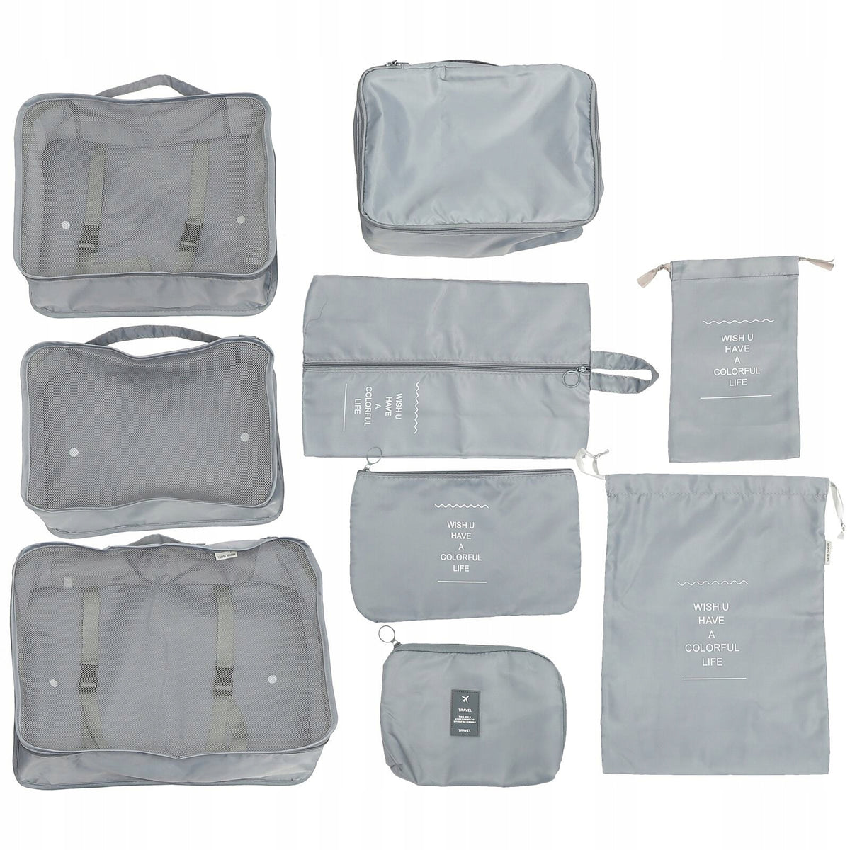 1ZEST SZARY WOREK NA KOSMETYKI Z WIELOMA PRZEGRÓDKAMI PODRÓŻNY Color gray