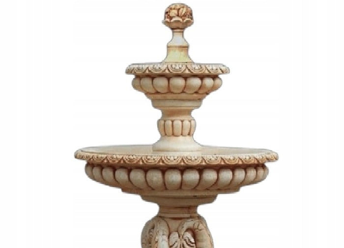 Bilbao Garden Fountain with Mermaid White Concrete Conglomerate Figure Ag-Bet