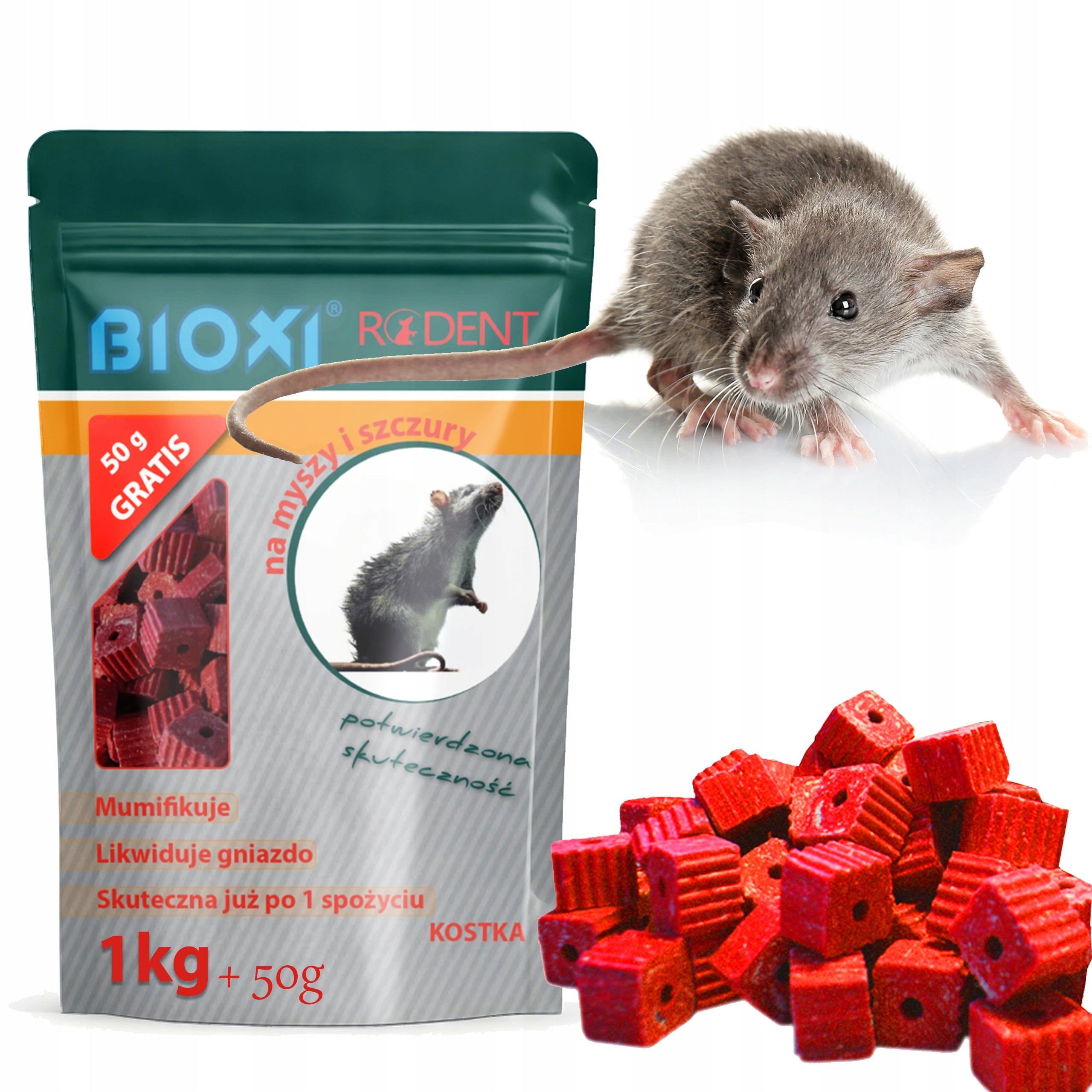 1kg + 50g CUBE POISON FOR VOLES RODENTS MICE RATS