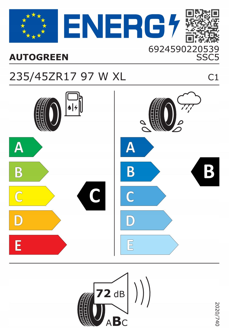 1x 235/45R17 Autogreen SUPER SPORT CHASER SSC5 Number of tires offered 1 pc.
