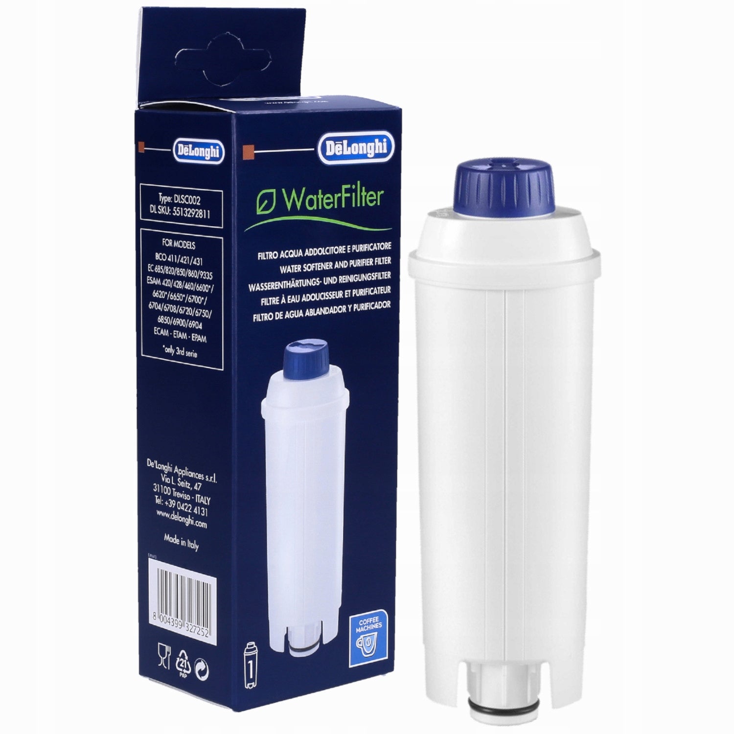 1x FILTER Filter cartridge De'Longhi SER3017 DLS C002 FOR WATER MACHINE Manufacturer code 5904334204415