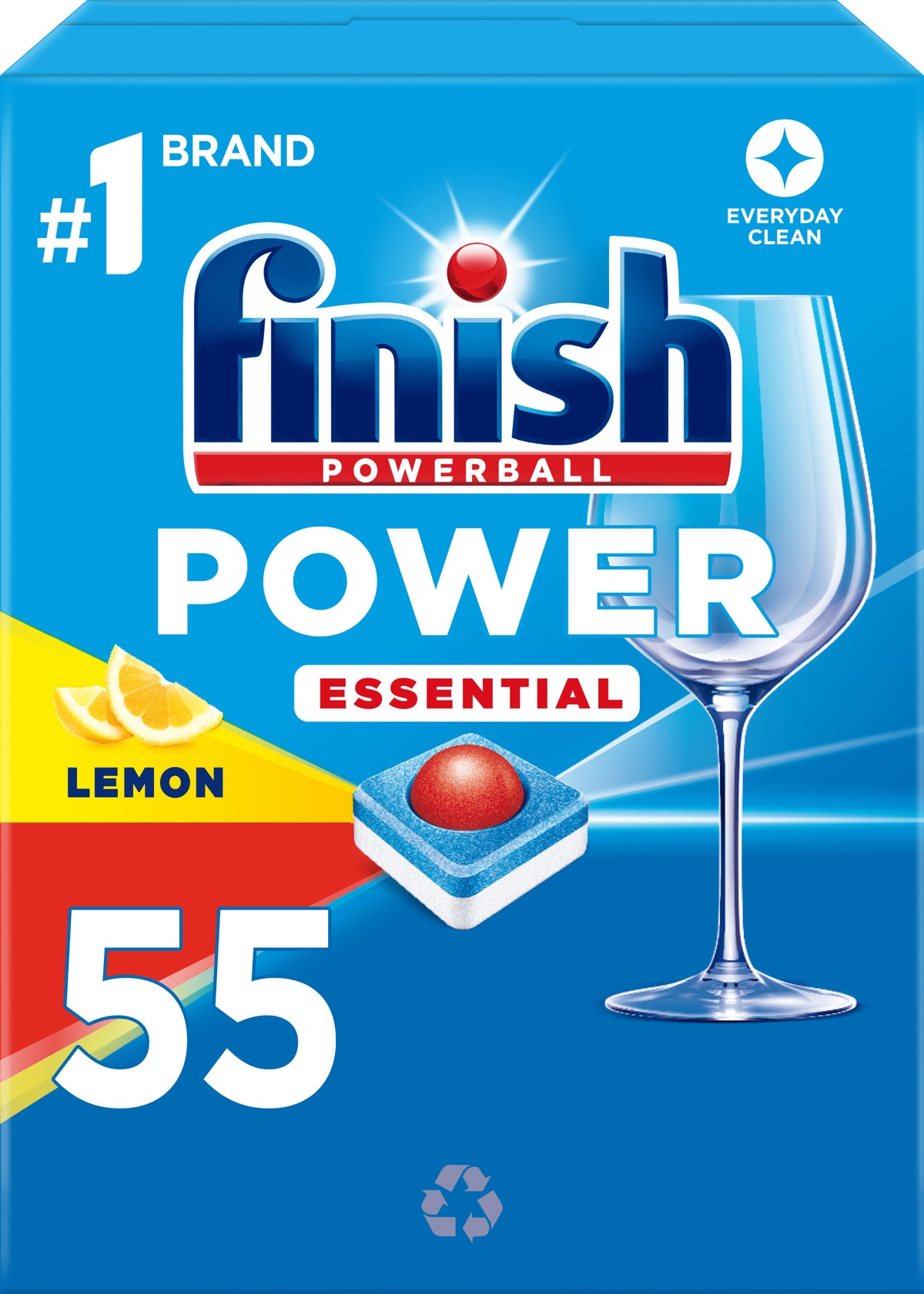 1x Finish Power Essential 55 lemon tablets Brand Finish