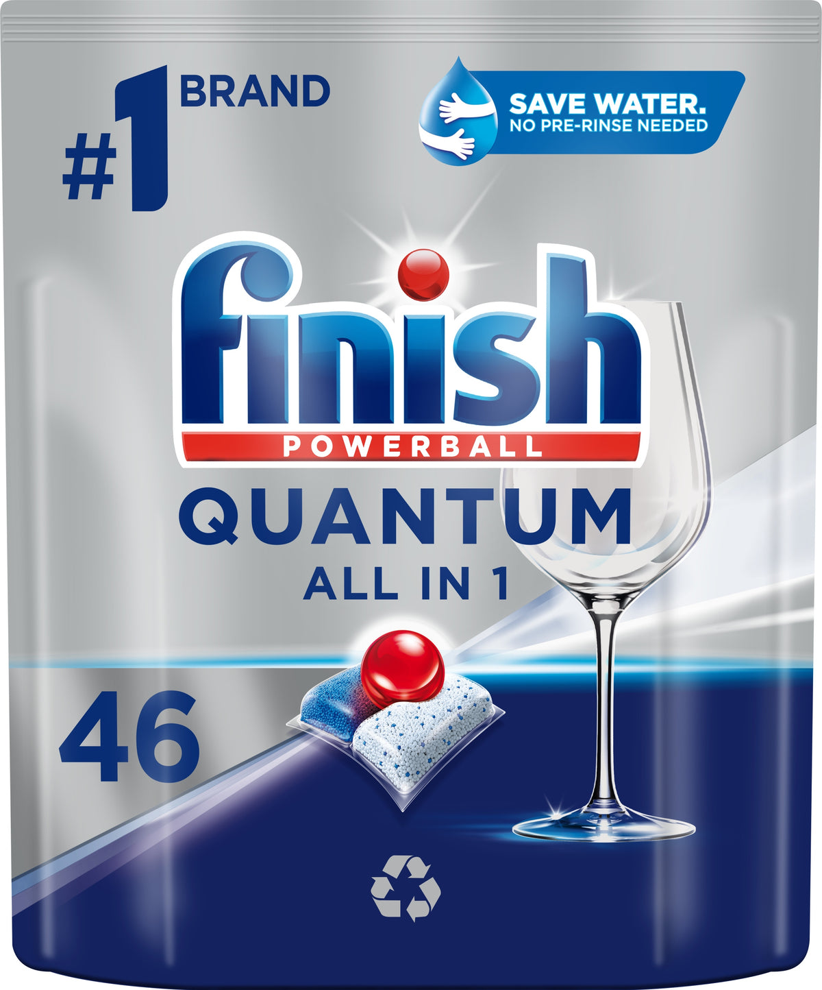 1x Finish Quantum All-in-1 46 fresh capsules Brand Finish