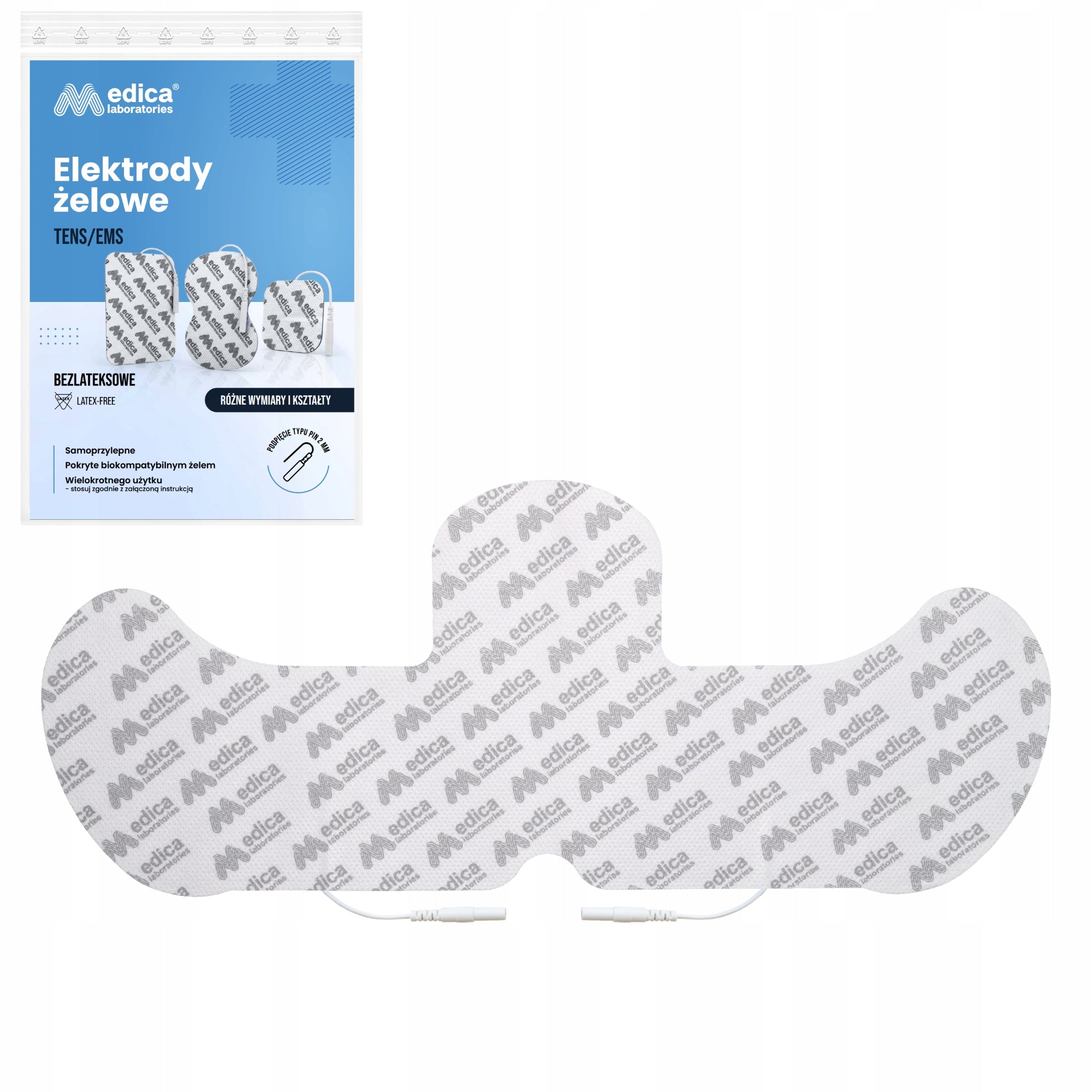 1x LARGE GEL ELECTRODE FOR ELECTROSTIMULATION 32cm x 13cm TENS EMS (PIN)