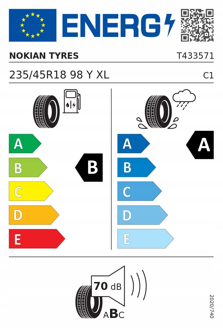 1x Nokian Powerproof 2 summer tyre 235/45R18 Season summer