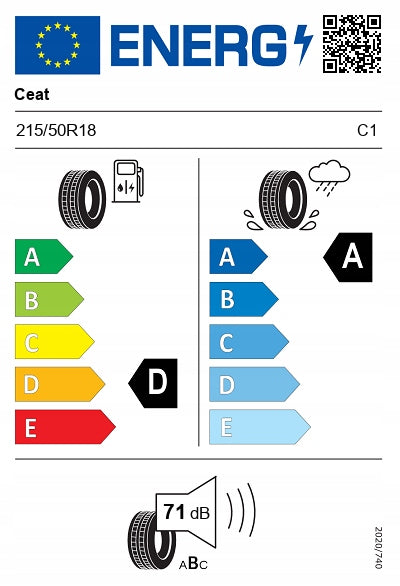 1x Summer tyre 215/50R18 SPORTDRIVE 92W CEAT New 2025 Number of tires offered 1 pc.