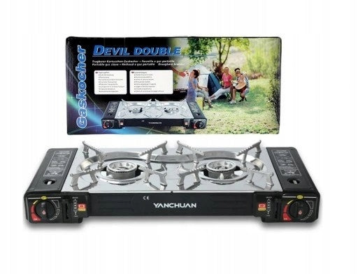 1x Tourist Stove Plain Two-Burner Yanchuan Devil Double 2 x 2500W