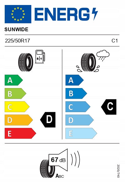 1x Winter Tyre 225/50R17 Sunwide SNOWIDE 98V XL New 2025 Number of tires offered 1 pc.