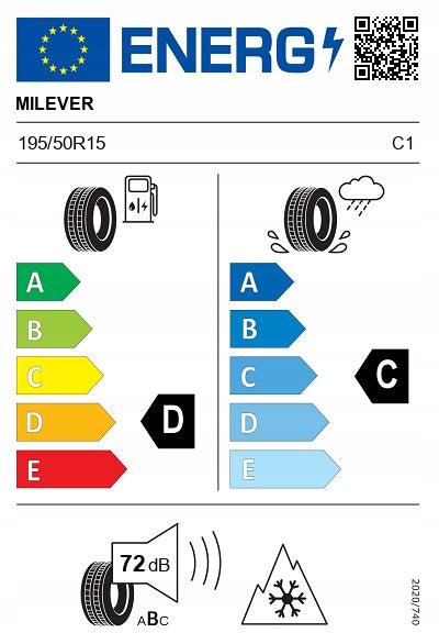 1x Winter tyre 195/50R15 Milever Winter-Max A1 MW255 82H New 2024 Number of tires offered 1 pc.