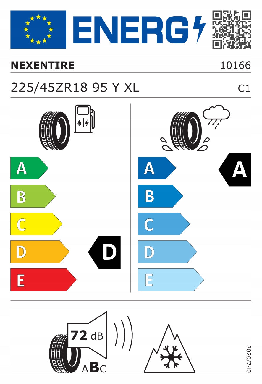 1x YEAR-ROUND TYRE Nexen N'BLUE 4 SEASON 2 225/45R18 95Y XL FR 2026 NEW Year of manufacture 2026