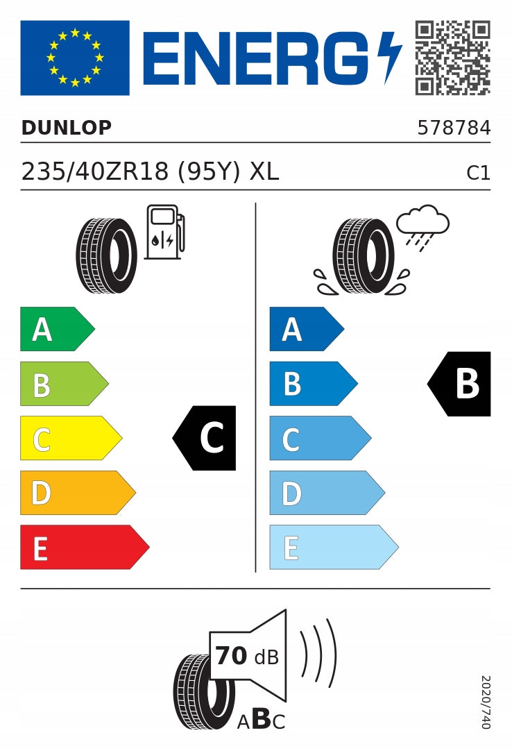 1x summer tyre 235/40R18 Dunlop SPORT MAXX RT2 Season summer