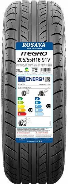 1x summer tyre ROSAVA 205/55R16 ITEGRO 91V DOT2026! Number of tires offered 1 pc.