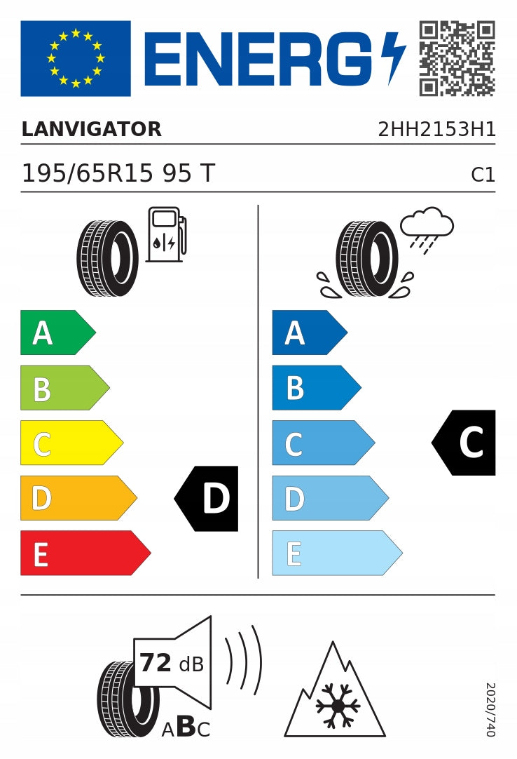1x winter tyre 195/65R15 Lanvigator WINTERGRIP HP Season winter