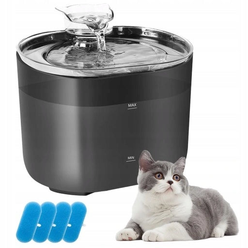 2.2L BLACK WATER FOUNTAIN WITH FLOWING WATER FOR ANIMALS Packaging status original