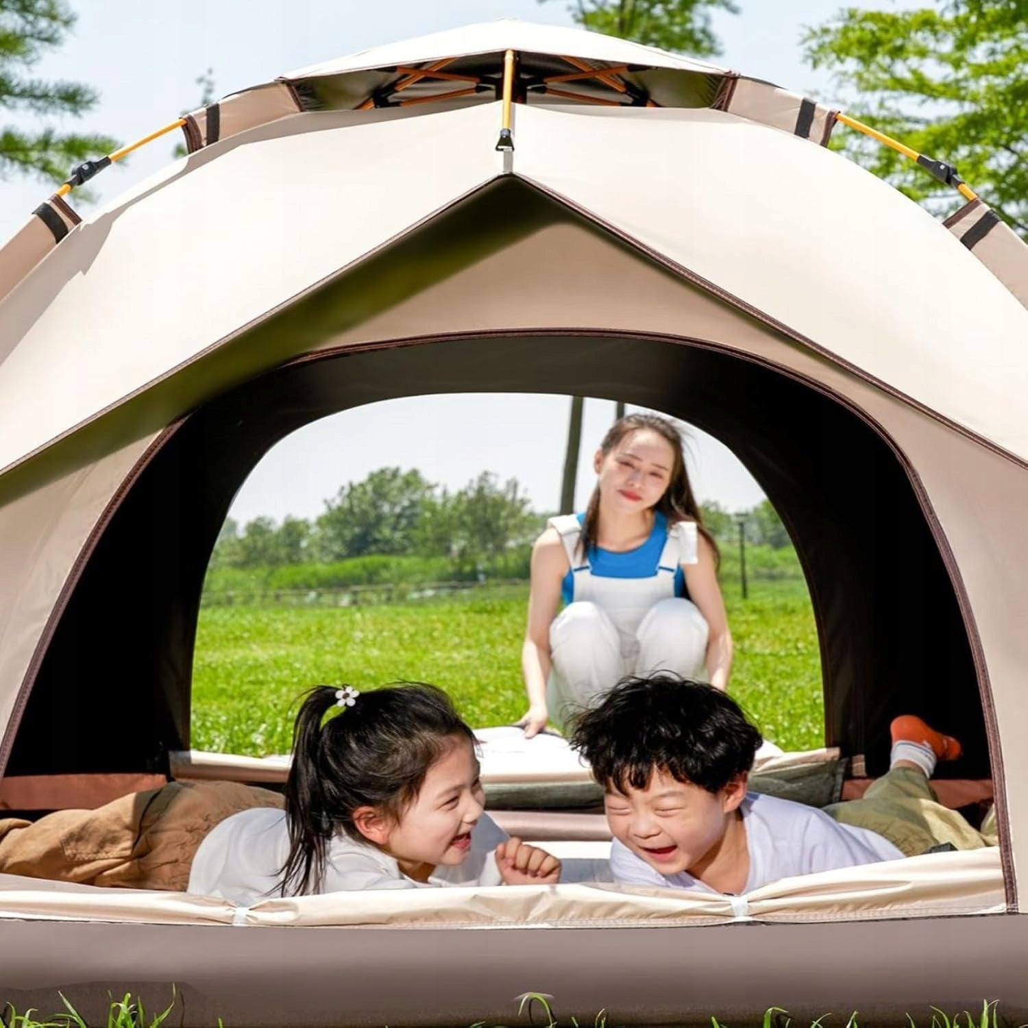 2-3 PERSON CAMPING TENT WITH 2 MESH WINDOWS FOR PICNIC UV 210*150*125 Model NAMIOT PRYSZNICOWY PRZEBIERALNIA WC