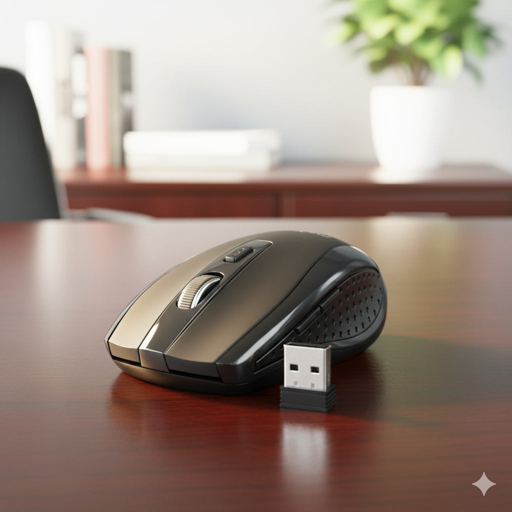 2.4GHz Wireless Optical Mouse with DPI 800-1200-1600 and 6 Buttons