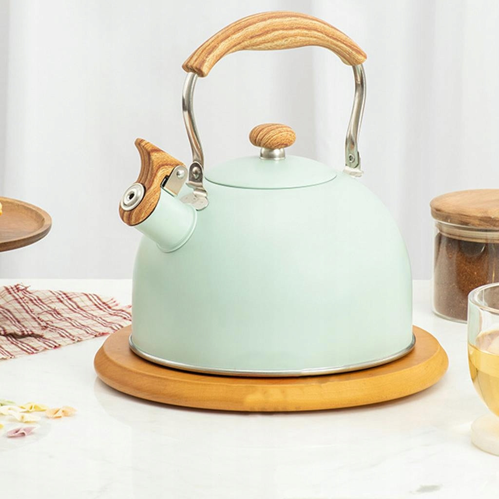 2.5 Liters Whistle Kettle Stainless Steel Wooden Energy Saving Anti Heat Kind steam juicer